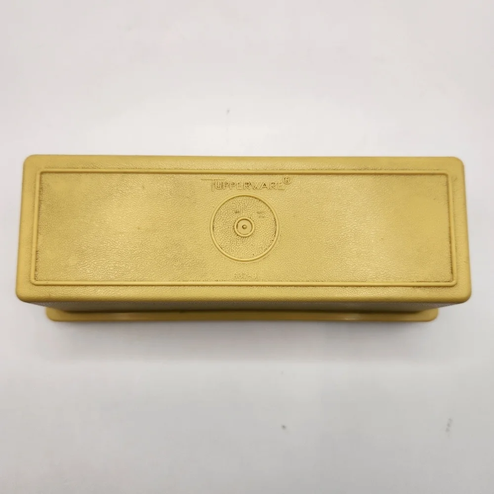 Vintage Tupperware Harvest Gold Butter Dish Lid & Base 636-12 Made in USA